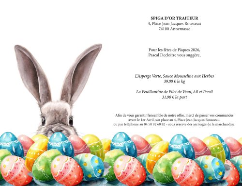 Pâques 2026 – plats proposés par Spiga d’Or